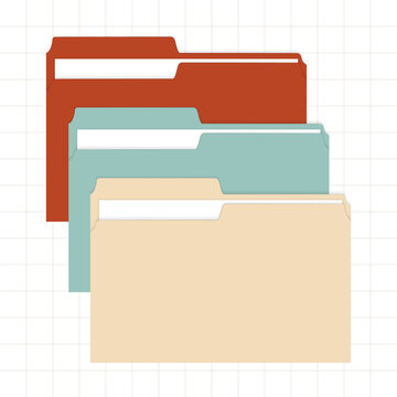Vector templates of folders stack, office folder with documents mock up