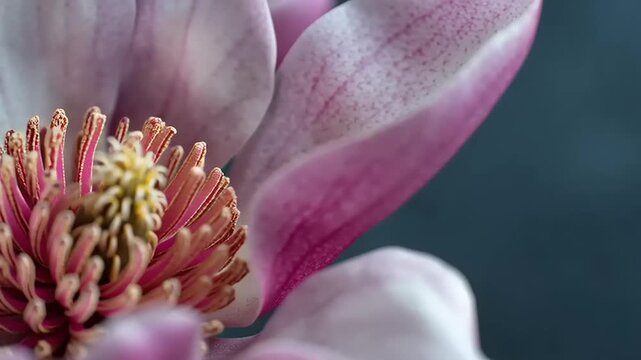 Extreme macro view of colorful details on iris flower petals in bloom