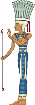 Anuket . Egyptian ancient symbol. Isolated figure of ancient egypt god.