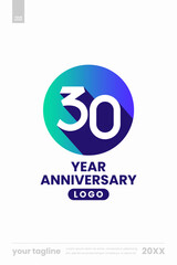 30 years anniversary branding icon vector template circle logo mark poster
