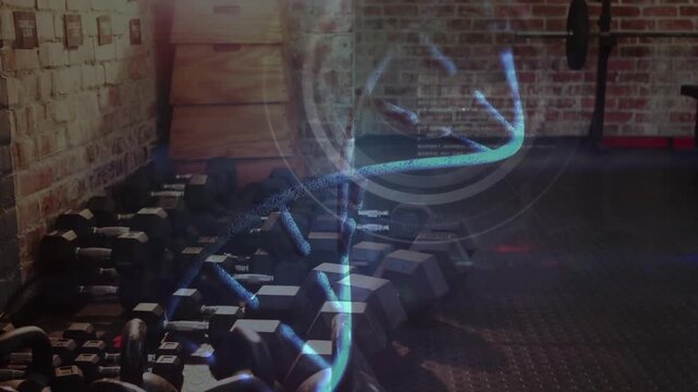 Flickering blue lines swirling into shield forming CLONE logo for brand reveal in fitness studio