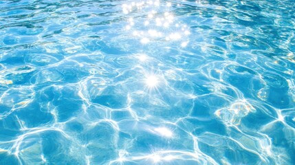 Fototapeta premium Sparkling Water Surface: Capturing the mesmerizing dance of light and shadow on a water surface, a close-up view reveals a world of shimmering reflections and radiant beauty. 