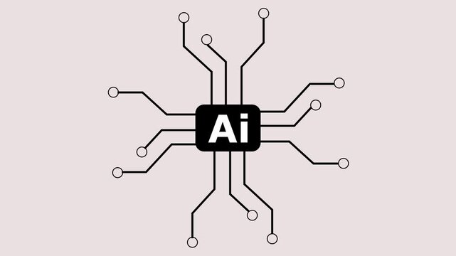 ai chip icon symbolizes artificial intelligence technology on a white background. ai chip icon is isolated on white background.