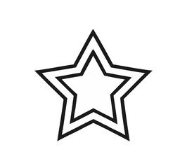 Obraz premium A black outlined star shape on a white background