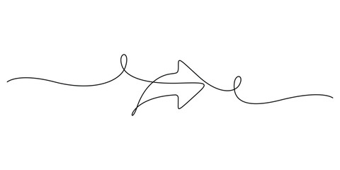 Obraz premium Minimalist illustration of an arrow single continuous line drawing