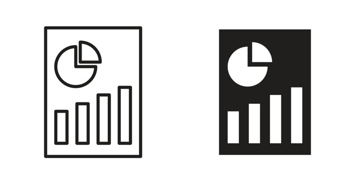 Analytics report icons. Vector illustration. Editable stroke. Isolated icon suitable for web,