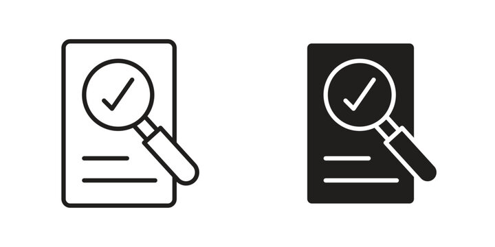 Audit icons. Vector illustration. Editable stroke. Isolated icon suitable for web,