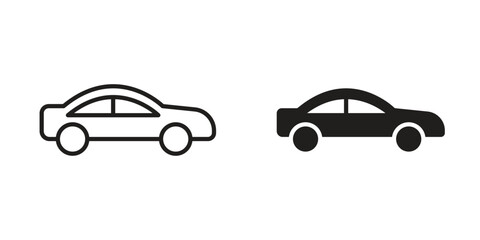 Fototapeta premium Car icons. Vector illustration. Editable stroke. Isolated icon suitable for web,