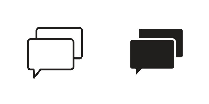 Chat bubble icons. Vector illustration. Editable stroke. Isolated icon suitable for web,