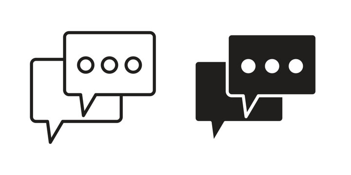 Chat icons. Vector illustration. Editable stroke. Isolated icon suitable for web,