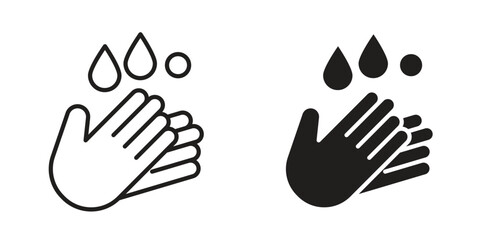 Fototapeta premium Handwashing icons. Vector illustration. Editable stroke. Isolated icon suitable for web,