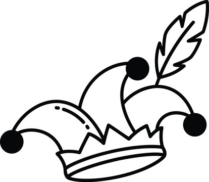 April fool hat icon design line art icon 