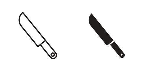 Obraz premium Kitchen knife icons. Vector illustration. Editable stroke. Isolated icon suitable for web,