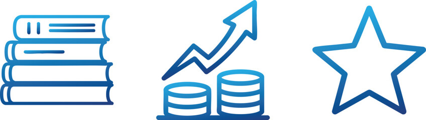 Education Books and Achievement Star Icons