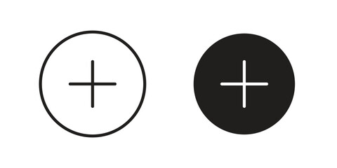 Fototapeta premium Plus icons. Vector illustration. Editable stroke. Isolated icon suitable for web,