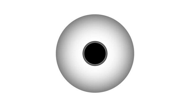 A black pulsing dot is surrounded by a glowing circle on a black background. This looped animation is isolated and has an alpha channel.