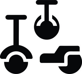 monowheel silhouette line art vector illustration on transparent background © Uk