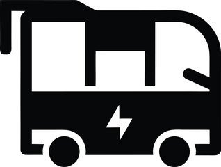 hydrogen powered bus silhouette line art vector illustration on transparent background © Uk