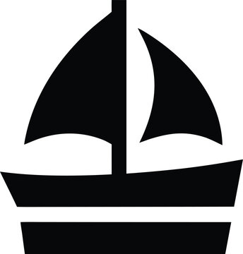 dhow arabian sailing vessel silhouette line art vector illustration on transparent background