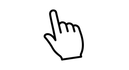 Obraz premium Mouse Cursor Hand Pointer Icon with Index Finger Pointing on Isolated White Background