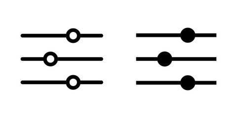 User interface control icons for settings, adjustments, and filtering options