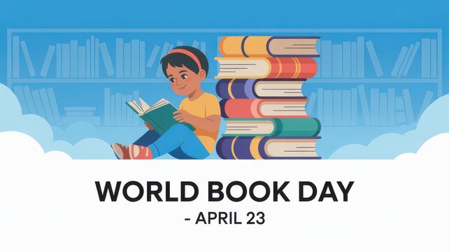 World book day celebration with a young reader