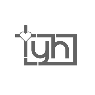 Letter yh Christian cross logo icon isolated on white background