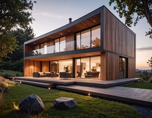 自然に溶け込む現代建築