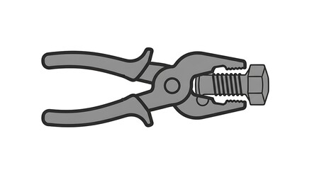 Obraz premium Gray Pliers Tool on White Background.