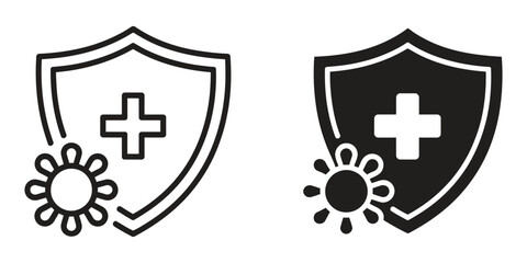 Obraz premium Immunity icon concept, logo symbol for web and mobile, pixel perfect vector illustration representing health protection, shield and clean scalable design