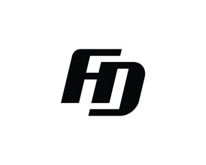 Fototapeta premium FD Logo Design. FD