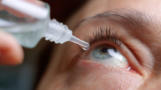 Application de gouttes oculaires dans un &Aring;&ldquo;il avec des cils naturels