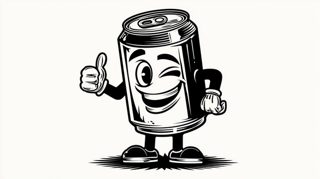 Personnage de canette anim&eacute;e souriante avec bras et jambes faisant un clin