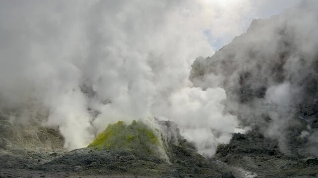 gases at a fumarole on Mount Iou in kushiro ,hokkaido