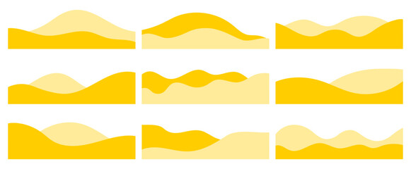Set of sand waves separation shape, border, divider for website © Anastasiia