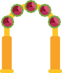 Fototapeta premium Floral archway featuring pink blossoms for wedding ceremonies