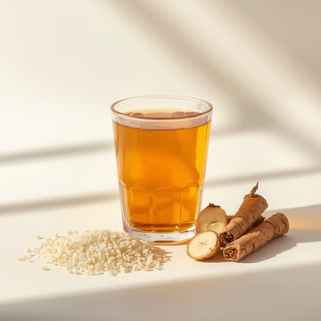 jamu kunyit asam on modern kitchen counter