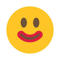 Happy yellow smiling face emoji cartoon character concept