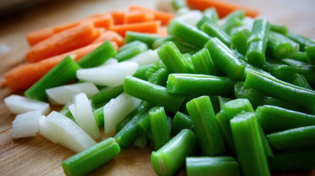 Freshly Chopped Karedok Ingredients Ready for Raw Vegetable Salad Preparation