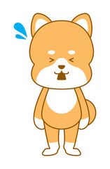 Fototapeta premium 柴犬 デフォルメイラスト 混乱