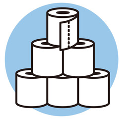 トイレットペーパーのアイコン。トイレのベクターイラスト。Toilet paper icon.