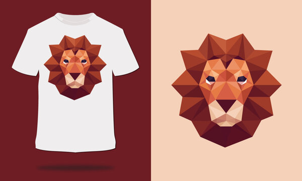 Lion Face Vector Design for  T-shirt.