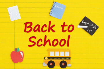 Back to School education on lined paper