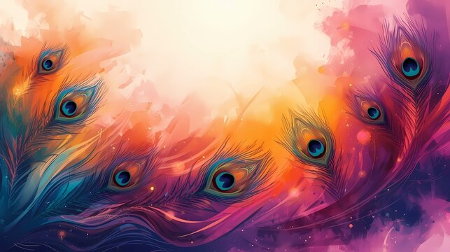 Premium spiritual branding background with soft glow and dynamic Holi color transitions