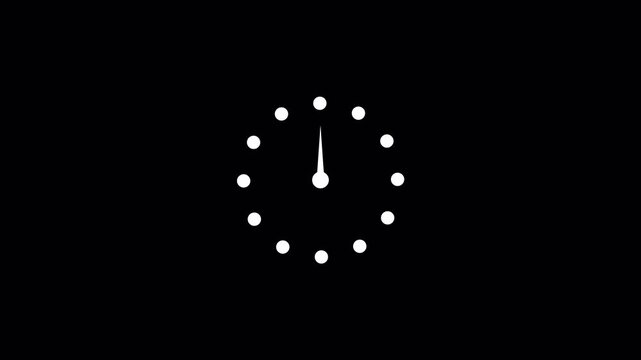 Round wall clock  animation. The timer counts down the time. Wall clock time working office hours animated. timer time lapse video in 4K animation in transparent background with alpha channel