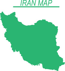 Obraz premium Green map of iran with label