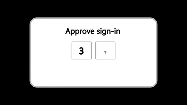 Number-Matching MFA Push Approval Card (Alpha Channel)