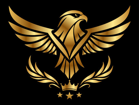 Luxury Golden Falcon Logo on Dark Background