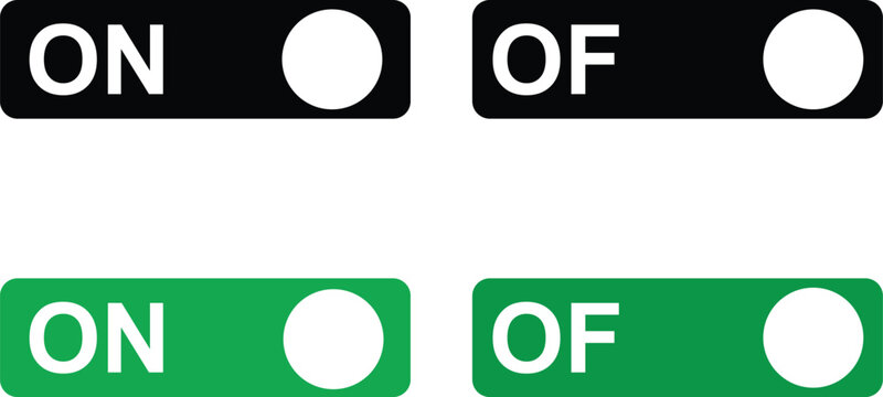 Black and green on off switch buttons