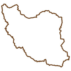Naklejka premium Outline map of Iran, a country in Western Asia